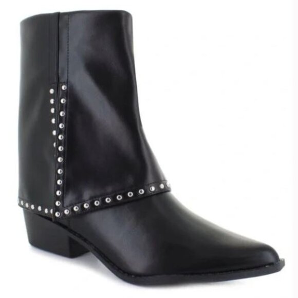 Brand new 🖤Womens The Farm Black Studded Pointed Toe Ankle Flap - Picture 1 of 5